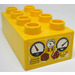 LEGO Duplo Geel Steen 2 x 4 met gauges Sticker (3011)