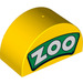 LEGO Duplo Gelb Backstein 2 x 4 x 2 mit Gebogenes Oberteil mit &#039;ZOO&#039; auf green sign (31213 / 99942)