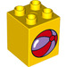 LEGO Duplo Geel Steen 2 x 2 x 2 met Beach Bal (29794 / 31110)