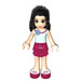 LEGO Emma met Blauw Bloem Top en Rood Rok Minifiguur