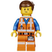 LEGO Emmet - Lopsided geschlossen Mouth Smile und Platte auf Bein Minifigur