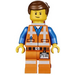 LEGO Emmet - Lopsided Closed Mouth Smile and Plate on Leg Minifigure