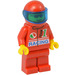 LEGO F1 Driver im rot Helm und Suit mit dunkelblauem Visier