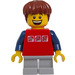 LEGO Fairground Mixer Boy avec Argent Logos sur rouge Shirt Figurine