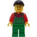 LEGO Farmer, green overalls und Schwarz bill Deckel Town Minifigur