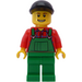 LEGO Farmer, green overalls and black bill cap Town Minifigure