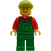 LEGO Farmer im Green Overalls, rot Shirt, Lime Ball Deckel, und Open Smile Minifigur