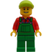 LEGO Bauer im Grün Overalls, Rot Hemd, Limette Ball Kappe, und Open Smile Minifigur