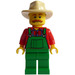 LEGO Jordbrukare med Grön Overall och Brungul Fedora Hatt Minifigur