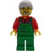 LEGO Boer met Medium Stone Grijs Haar en Bril Minifiguur