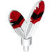 LEGO Feathers with Small Pin with Red and Black (25189 / 30126)