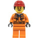 LEGO Female Konstruktion Worker mit Dark Stone Grau Hoodie Minifigur