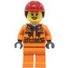 LEGO Weiblich Bauarbeiter mit Dark Stone Grau Kapuzenpullover Minifigur