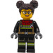 LEGO Female Firefighter with Dark Brown Curly Hair Minifigure