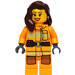 LEGO Female Firefighter mit Reddish Brown Haar Minifigur
