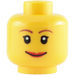 LEGO Female Head with Brown Eyebrows and Red Lips (Safety Stud) (14750 / 99197)