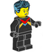 LEGO Female in Zwart Racing Suit minifiguur