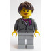LEGO Female, Jacket en Magenta Sjaal minifiguur Zwarte wenkbrauwen