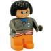 LEGO Female Medic, Bob Cheveux Noir Duplo Figure