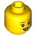 LEGO Female Minifigure Head with Eyelashes and Smile (Recessed Solid Stud) (3626 / 56663)