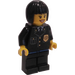 LEGO Female Politie Officer in Zwart Uniform minifiguur