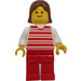 LEGO Female, rouge et blanc Rayures Figurine