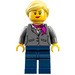 LEGO Female Research Scientist with Dark Stone Gray Torso and Magenta Scarf Minifigure