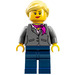 LEGO Femelle Research Scientist avec Dark Stone Gris Torse et Magenta Écharpe Minifigurine