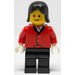 LEGO Female Rider mit rot Jacket und Schwarz Haar Minifigur