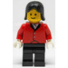 LEGO Mujer Rider con Rojo Chaqueta y Negro Pelo Minifigura