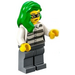 LEGO Mujer Robber con Verde brillante Pelo Minifigura