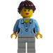 LEGO Mujer Camisa con Dos Botones y Shell Pendant, Coleta Largo French Trenzado Pelo Minifigura