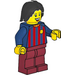 LEGO Female Soccer Fan - FC Barcelona (Dark Rood Poten) minifiguur