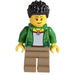 LEGO Kvinde Stuntz Spectator (Grøn Jakke) Minifigur