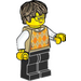 LEGO Female Visitor - Dark Tan Hair and Argyle Sweater Minifigure