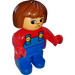 LEGO Female met Blauw Overalls Opstaande neus