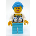 LEGO Kvinna med Mörk Azure Hår Minifigur