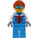 LEGO Female met Dark Azure Jacket minifiguur