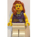 LEGO ženský s Dark Fialová Šaty Bodice s Květiny a Golden Sash Minifigurka