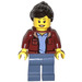 LEGO Femmina con Rosso scuro Open Gilet e Dark Marrone Coda di cavallo Minifigure