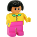 LEGO Female with Pink legs, Yellow top Duplo Figure