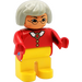 LEGO Female avec rouge Blouse et grise Cheveux