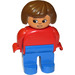 LEGO Female with Red Top, Eyelashes and Lips Duplo Figure