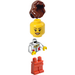 LEGO Female with Reddish Brown Long Hair, White Blouse with Lace and Red Sides, White Choker necklace with ruby, and Red Legs Minifigure