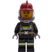 LEGO Brannmann Kvinne Mørk rød Hjelm Minifigur