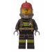 LEGO Brandweerman Mannelijk Donkerrood Helm Minifiguur