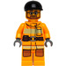 LEGO Firefighter mit Schwarz Deckel, Glasses und Beard Minifigur