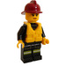 LEGO Brandweerman met Donkerrood Helm en Reddingsvest Minifiguur