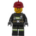 LEGO Firefighter avec Dark rouge Casque Figurine