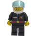 LEGO Firefighter met Vlam Badge en Wit Helm minifiguur